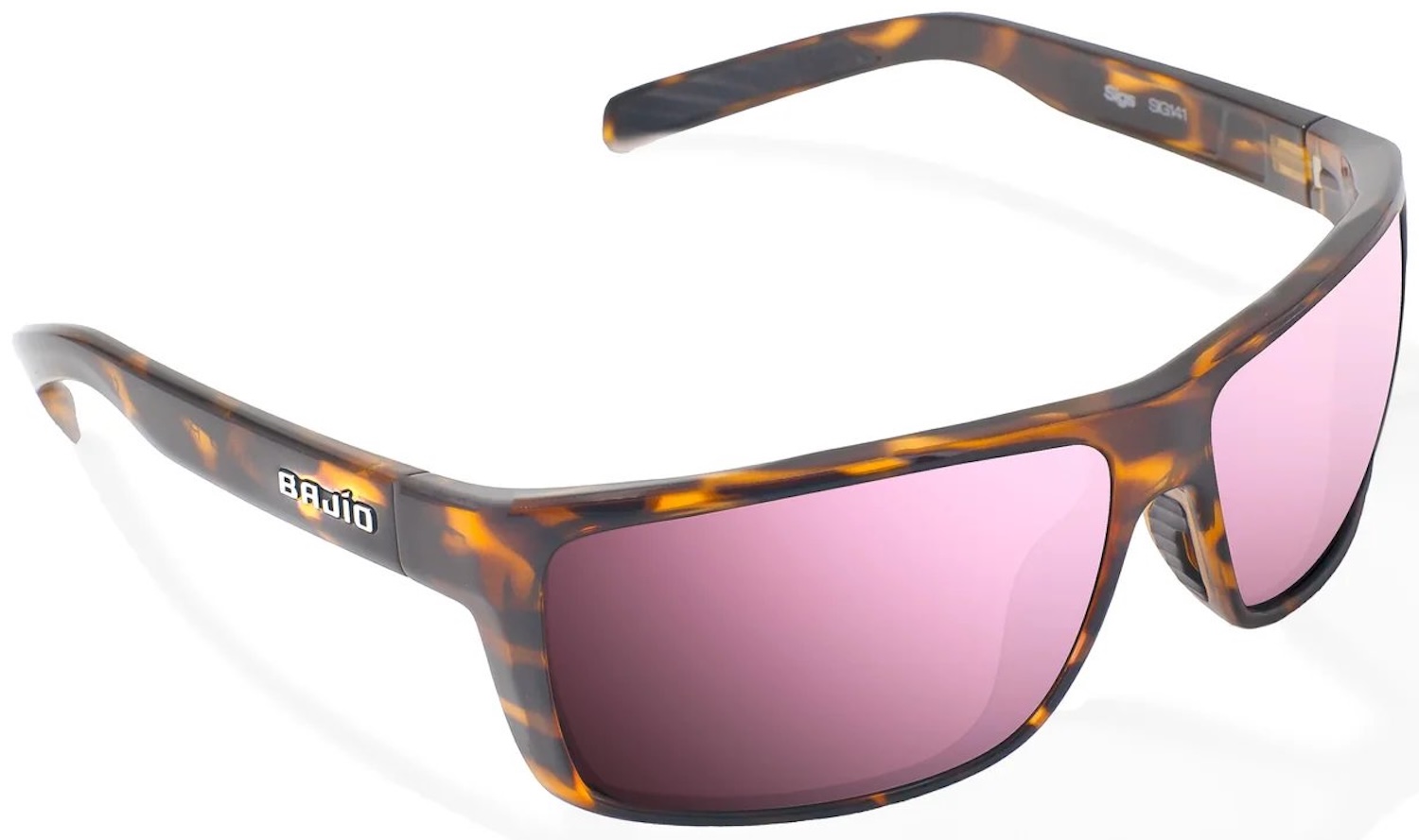 Bajio Polarisationsbrille Sigs - Brown Tortoise Gloss (Rose Mirror PC)