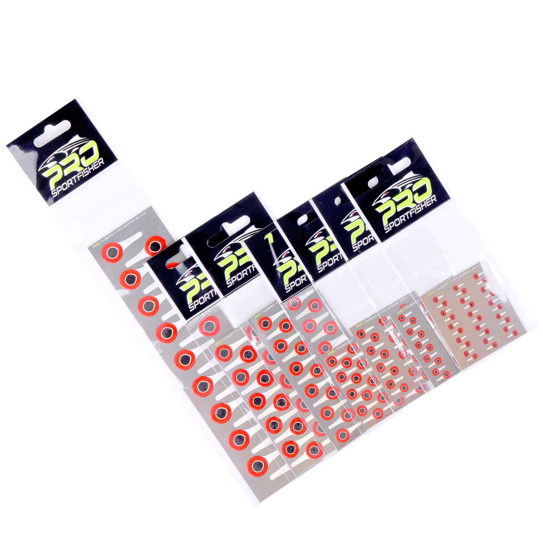 Pro Sportfisher - 3D Tabbed Eyes Silver - Hot Red