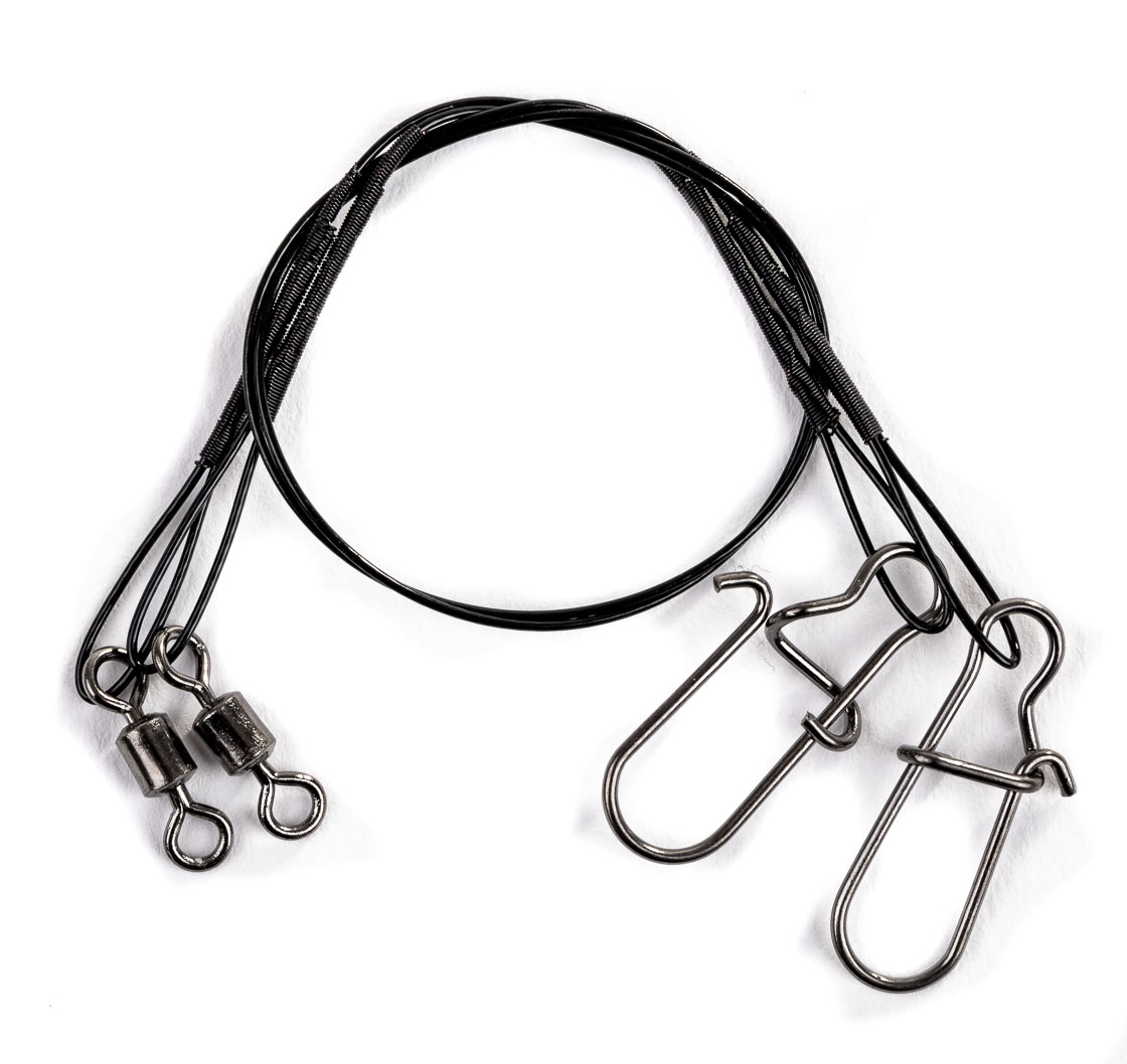 Stahlvorfach mit Carabiner 2er Pack Stainless Wire Leader 15cm