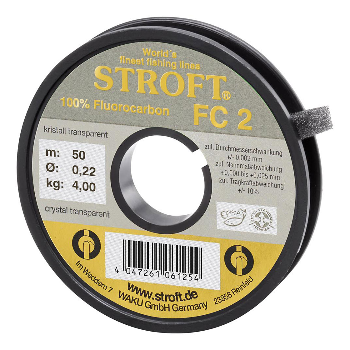 Stroft_FC2_Fluorocarbon_Tippet_Vorfach_50m Stroft FC2 Fluorocarbon Vorfachmaterial 50 m/Spule