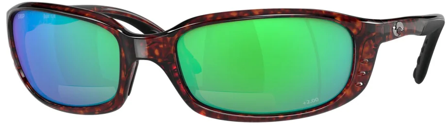 Costa Polarisationsbrille Brine Readers Magnifier Tortoise (Green Mirror 580P +2.00)