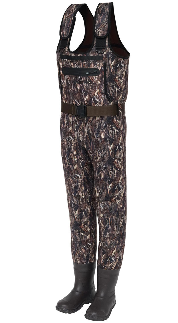 Kinetic NeoRush Bootfoot Wader Rubber Neoprenwathose mit Stiefeln Gummisohle Camo