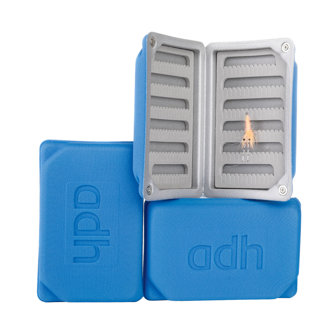 P-15630-fliegenbox-blau-klein adh-fishing Foam Fly Box Fliegendose Medium Ultralight blue
