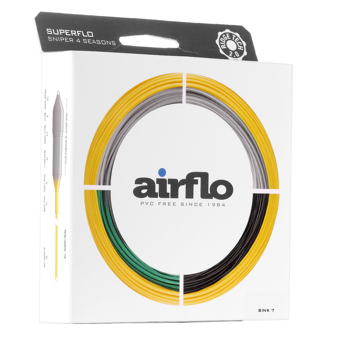 Airflo Ridge 2.0 Sniper 4 Season  Intermediate - Sink 5 - Sink 7 Head Predator Fliegenschnur Black/S