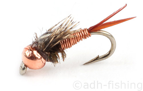 Produktbild von Copper John – Forellenfliegen, 12 Goldkopf Copper John, Gemischte