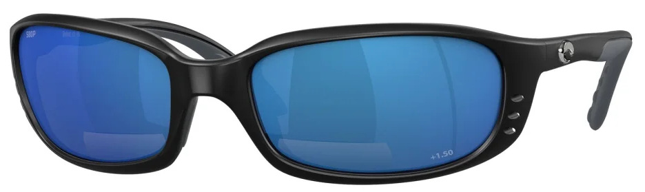 Costa Polarisationsbrille Brine Readers Magnifier Matte Black (Blue Mirror 580P +1.50)