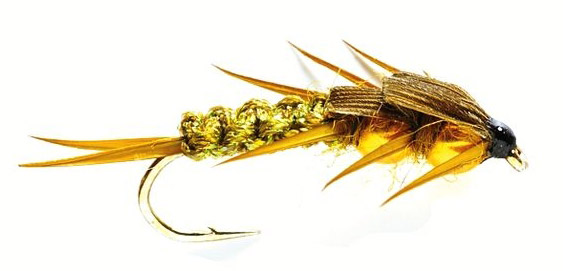 fulling_mill_golden_nugget_creeper_olive Fulling Mill Nymphe - Golden Nugget Creeper olive