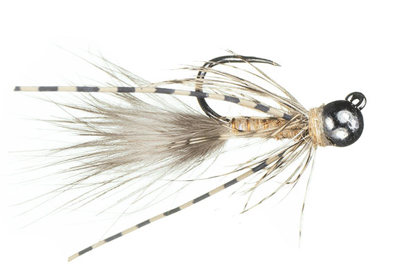 P-27048_MFC_Mini_Jig_Bugger_White_ MFC Jig Mini Bugger Tan Nymphe Barbless