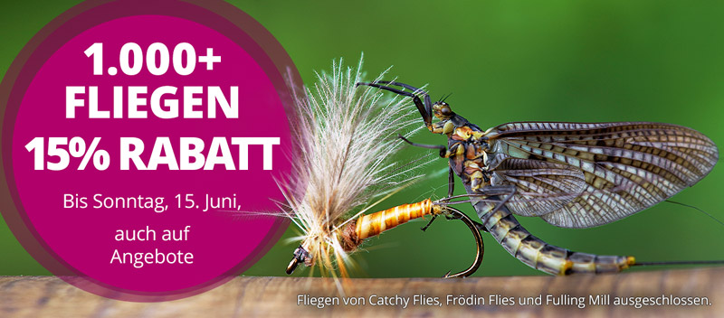 15% auf über 1000 Fliegen bis 15.6.