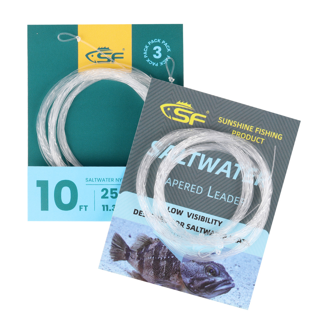 P-28002_Sunshine-Saltwater-Tapered-Leader-10ft-3pcs-Pack Sunshine Saltwater Tapered Leader 10ft 3pcs Pack