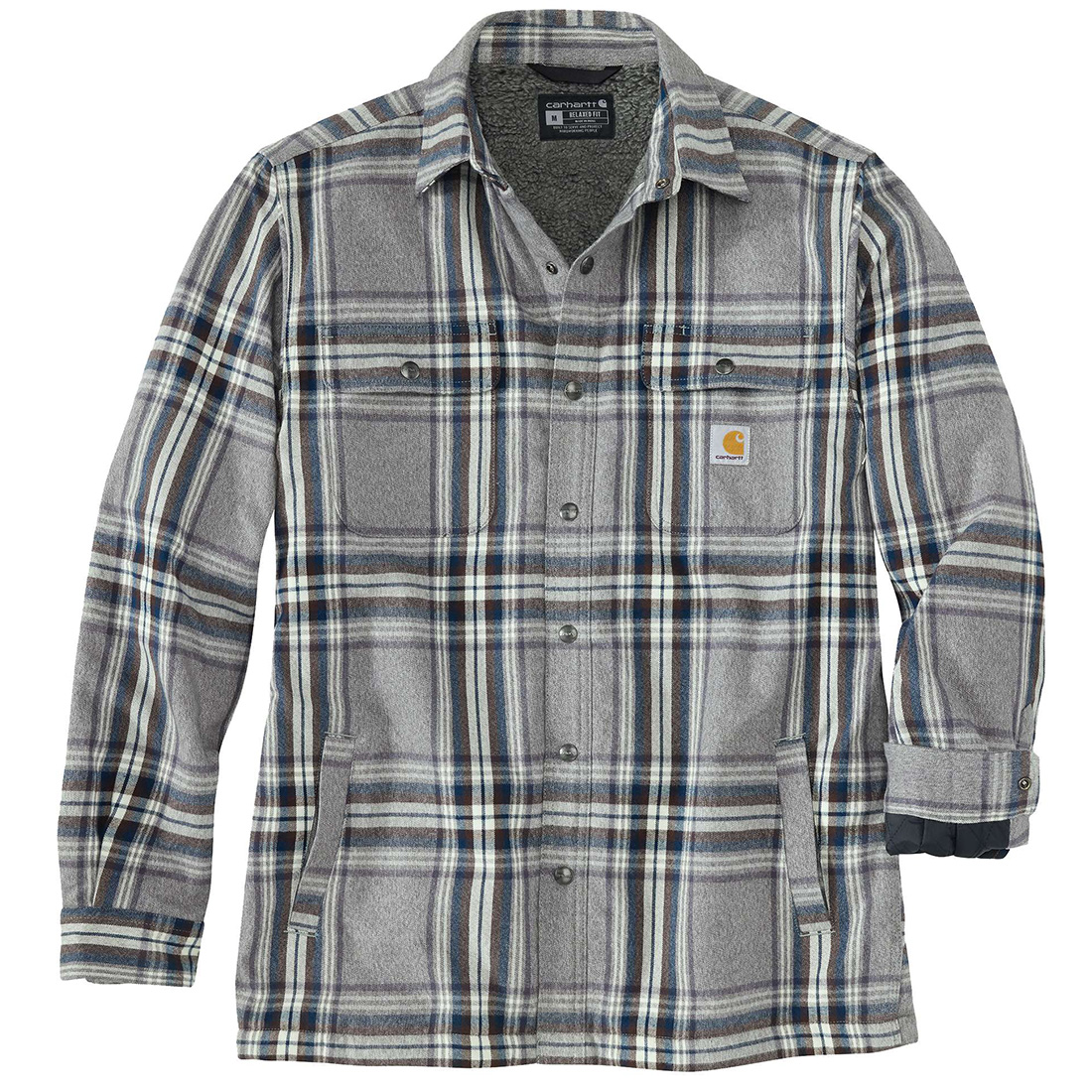 Carhartt Heavyweight Flannel Sherpa Lined Shirt asphalt