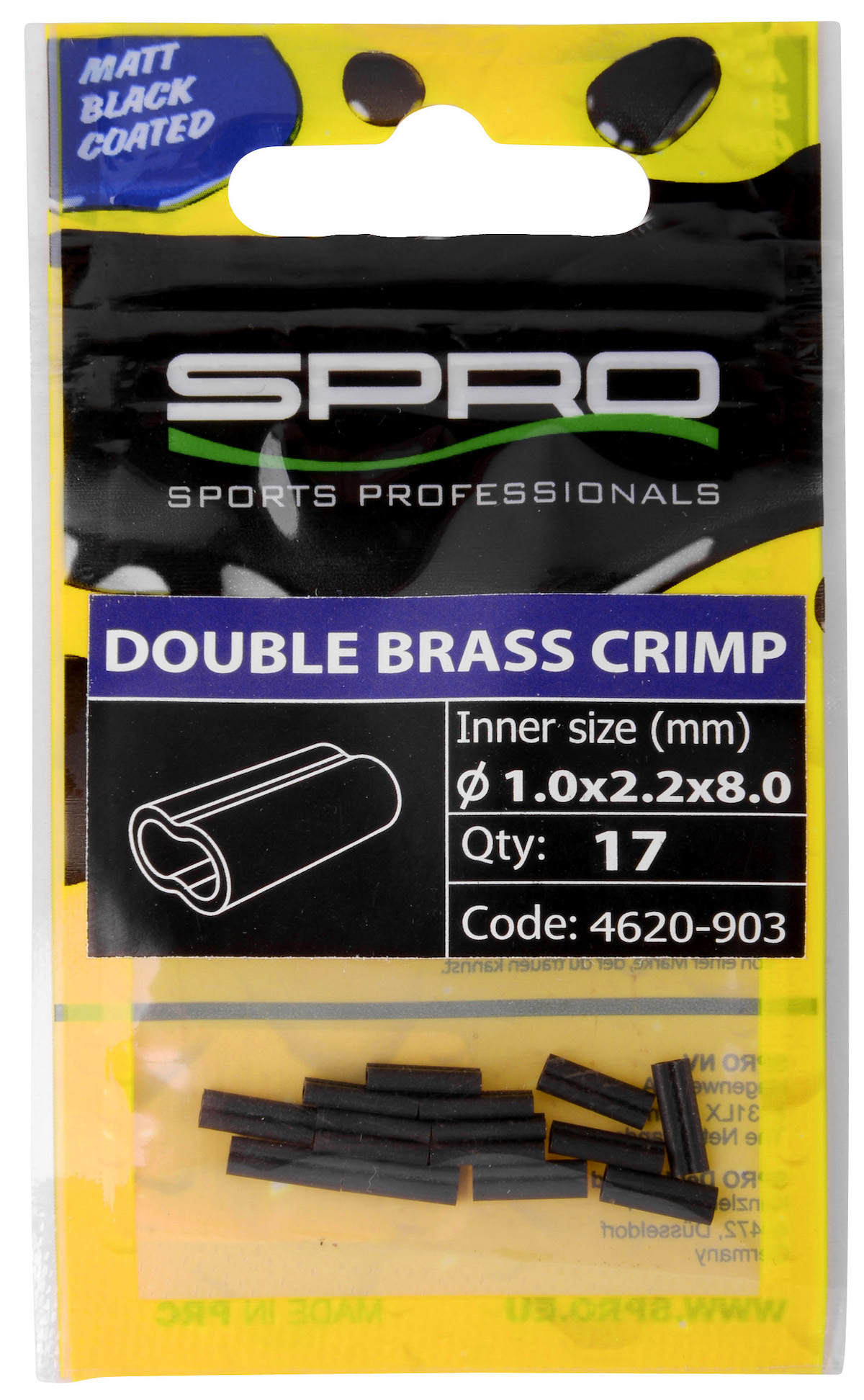 Spro_W-Brass_Crimp_Matte_Black_ Spro Doppel Klemmhülse Matt Schwarz W-Brass Crimp Matte Black