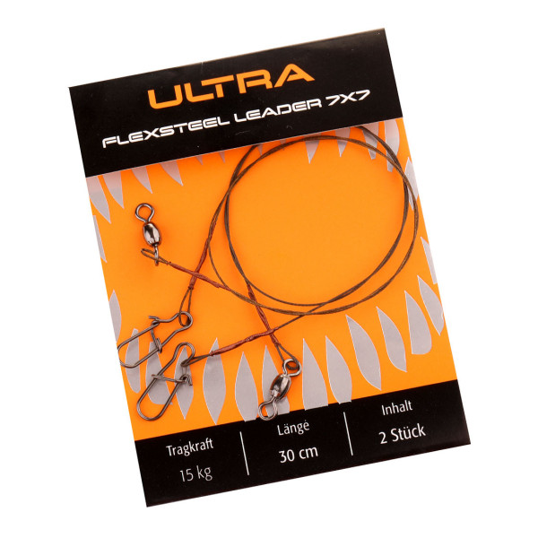 Climax Ultra 7x7 Flexsteel Leader Stahlvorfach 30 cm 2er Pack