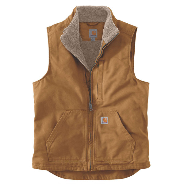 Men's carhartt washed duck sherpa lined mock vest clearance