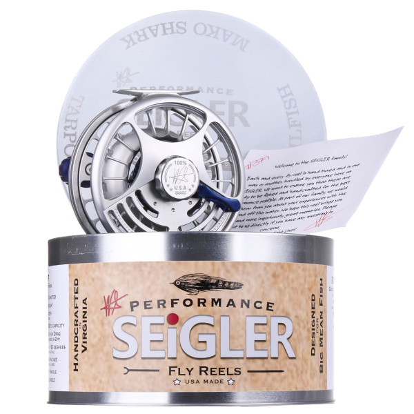 Seigler Fliegenrolle silver & blue