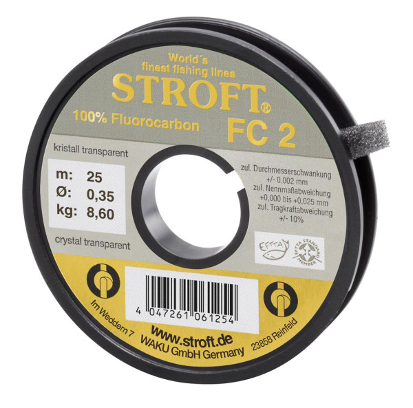 Stroft FC2 Fluorocarbon Vorfachmaterial 25 m/Spule