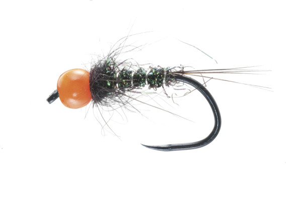 Soldarini Fly Tackle Tungsten Nymphe - Black Orange Bead