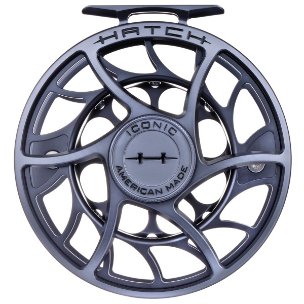 Hatch Iconic Fly Reel Fliegenrolle Large Arbor gray/black