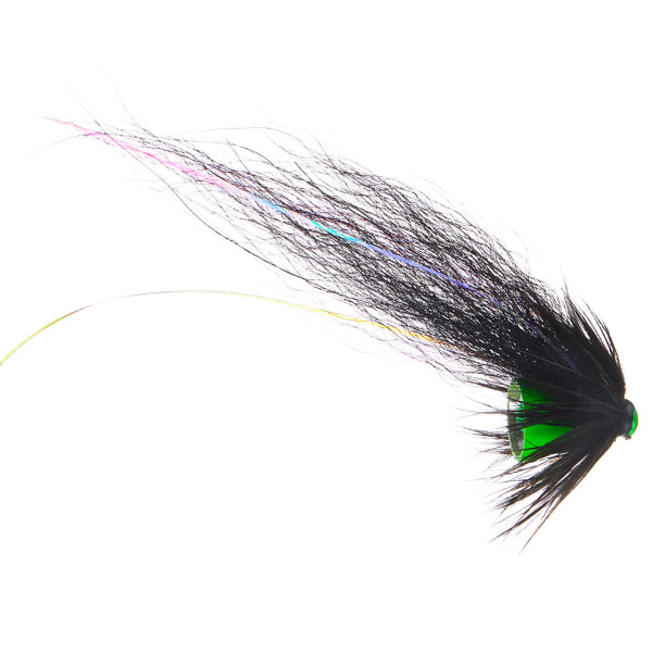 Superflies Lachsfliege - Pikkumusta Fl. Green Tungsten Conehead