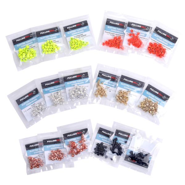 Fulling Mill Slotted Tungsten Coneheads 25 pc Big Pack extra heavy