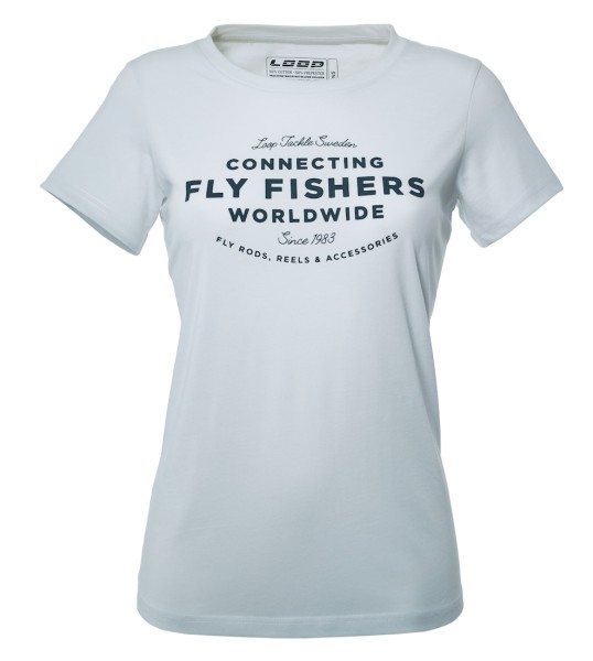 Loop Womens Connecting Fly Fishers Worldwide T-Shirt white