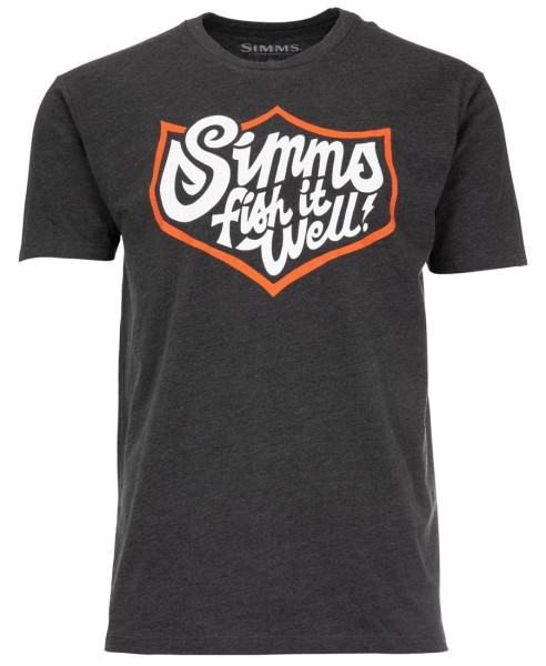 Simms Fish It Well Badge T-Shirt charcoal heather