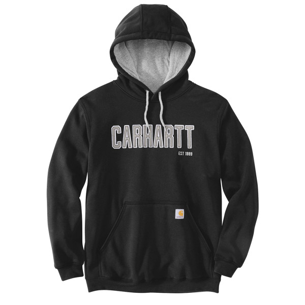 Carhartt Felt Logo Graphic Hoody Sweatshirt Kapuzenpullover black