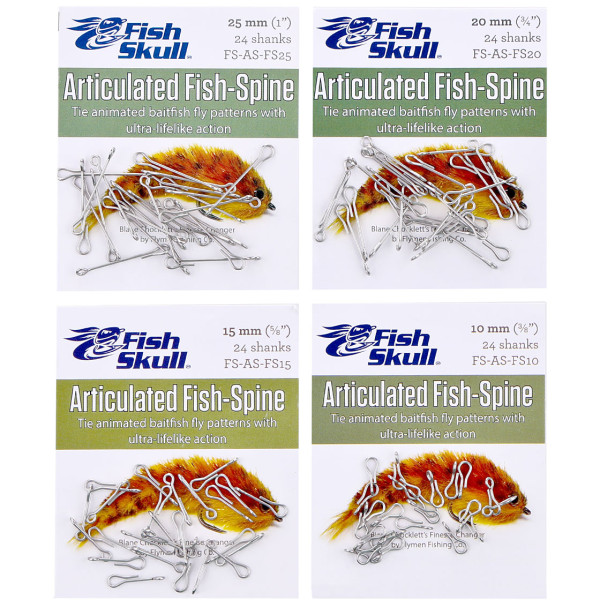 Fish Skull Articulated Fish Spine Trout Streamer Shanks 24pc