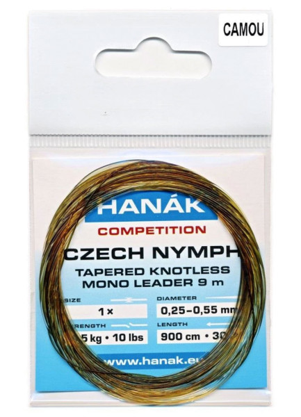 Hanak Czech Nymph Leader Nymphen Vorfach Camou 9,0m