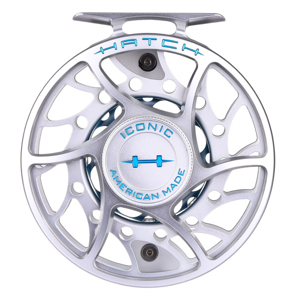 Hatch Iconic Fly Reel Fliegenrolle Mid Arbor clear/blue
