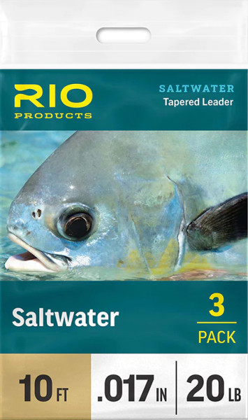 Rio Saltwater Leader Vorfach 10 ft. 3er Pack, Tapered Leader - Monofil, Vorfach-Material, Fliegenschnüre