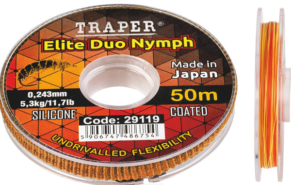 Traper Elite Duo Nymph Sighter 50 m Spule fluo orange - fluo yellow