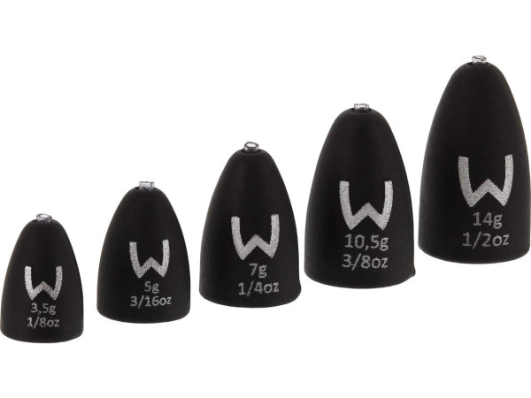 Westin Add-It Tungsten Bullet Weights matte black Westin Add-It Tungsten Bullet Weights Matte Black
