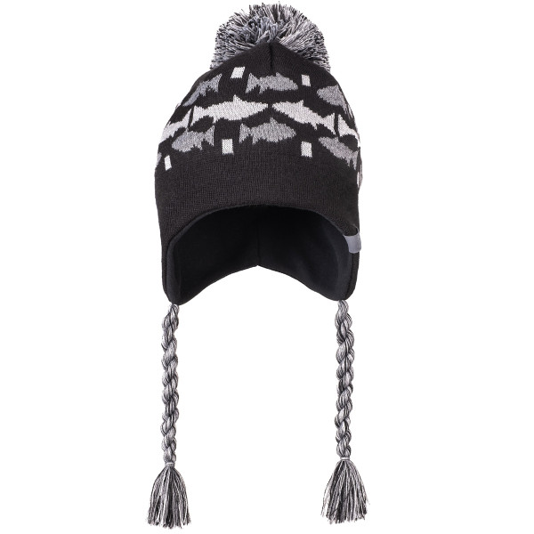 Loop Nordic Pom Beanie Mütze black / grey