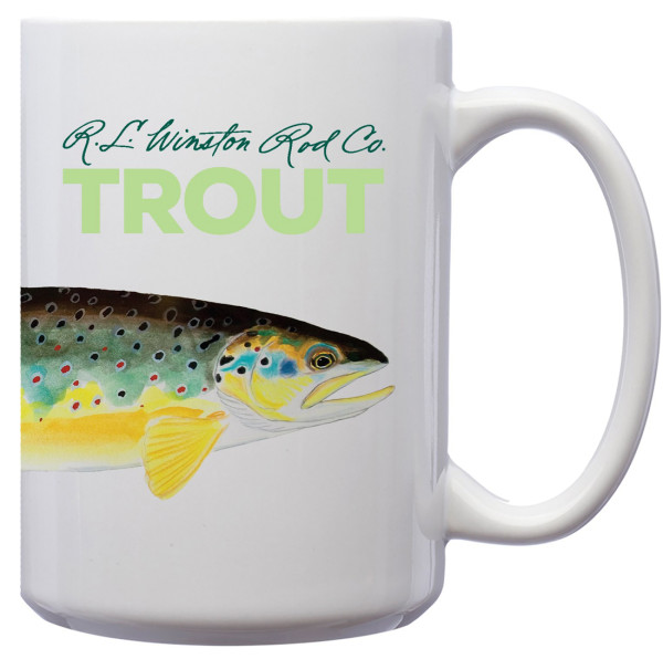 Winston White Mug with Brown Trout Kaffeebecher