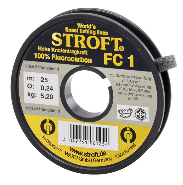 Stroft FC1 Fluorocarbon Vorfachmaterial 25 m/Spule