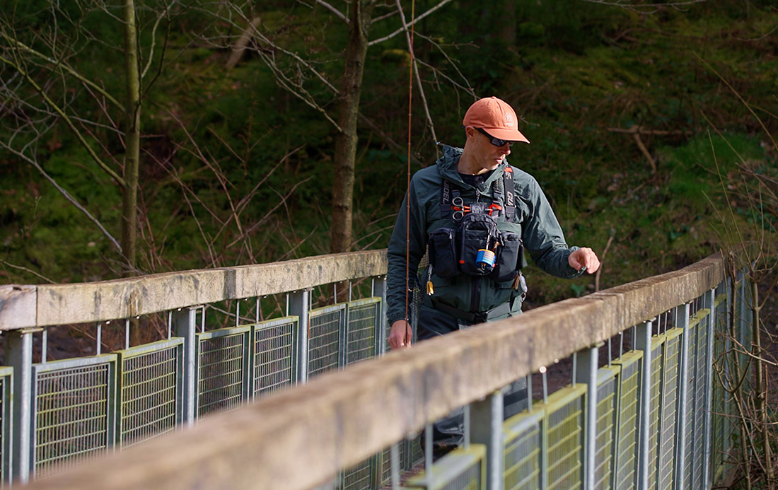 Alex walking Bridge