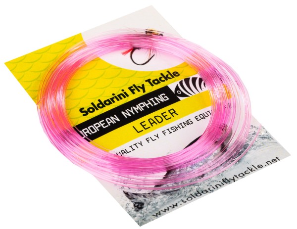 Soldarini Fly Tackle Euro Nymph Tapered Leader Nymphen-Vorfach 30 ft pink