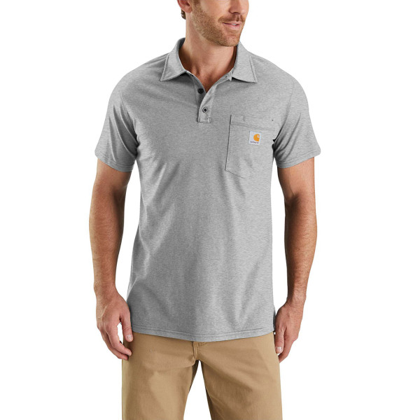 Carhartt Delmont Pocket Polo Shirt Relaxed Fit heather grey