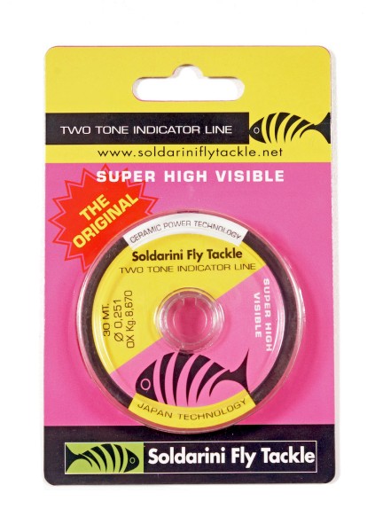 Soldarini Fly Tackle Two Tone Indicator Line Super Visible Sichthilfe fluo pink/fluo gelb