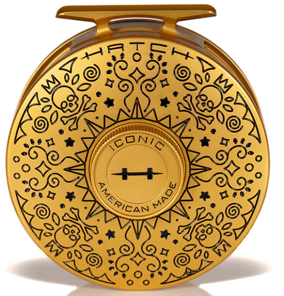 Hatch Iconic Fly Reel Fliegenrolle Large Arbor Limited Edition 7 Plus Jolly Roger 2 pirat gold black