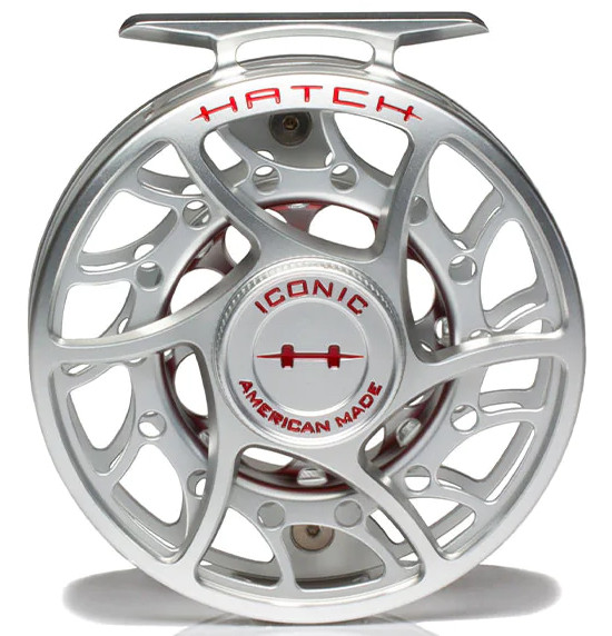 Hatch Iconic Fly Reel Fliegenrolle Mid Arbor clear/red