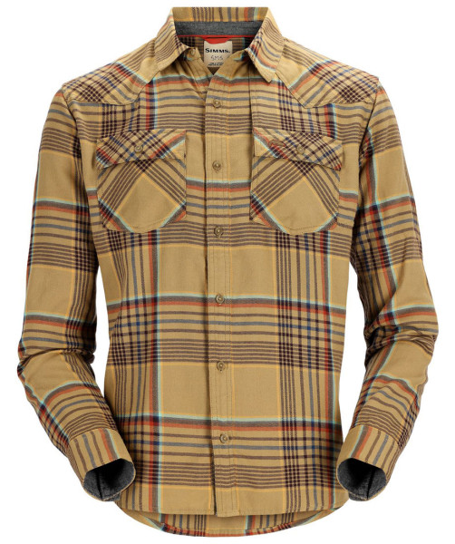 Simms Santee Flannel Shirt Hemd camel/navy/clay neo plaid