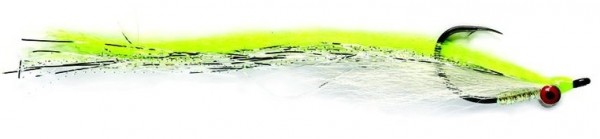 Fulling Mill Salzwasserfliege - Mega Clouser Chartreuse & White