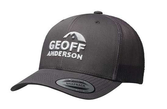 Geoff Anderson Snapback Trucker Cap Hat grau