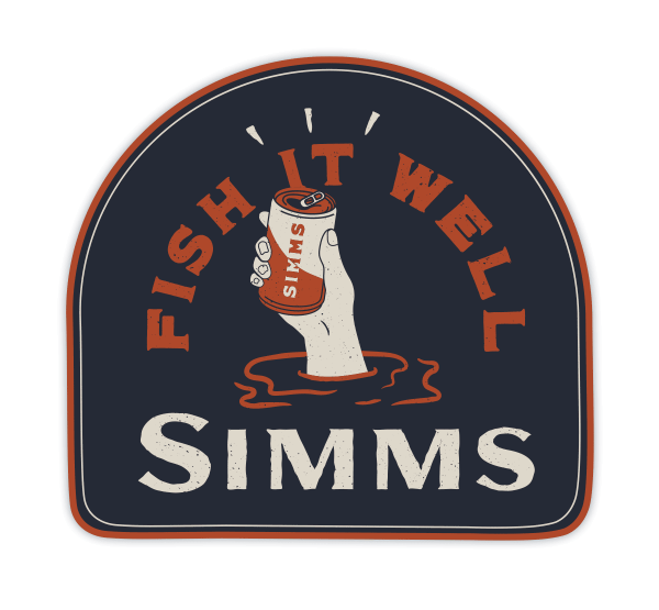Simms Fish It Well Beer Sticker 10 cm