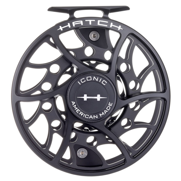 Hatch Iconic Fly Reel Fliegenrolle Mid Arbor black/silver