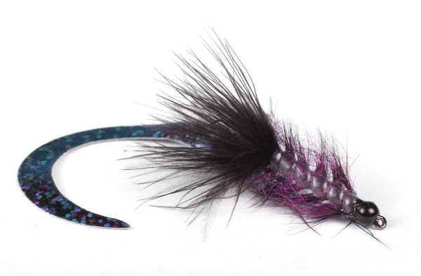 Guideline Meerforellenfliege - Bead Head Wiggle Tail Borstemark black