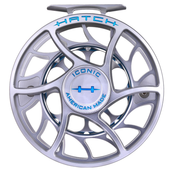 Hatch Iconic Fly Reel Fliegenrolle Large Arbor clear/blue
