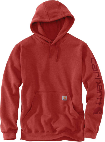 Carhartt Sleeve Logo Hooded Sweatshirt Kapuzenpullover Loose Fit chili peper heather